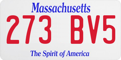 MA license plate 273BV5