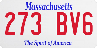 MA license plate 273BV6