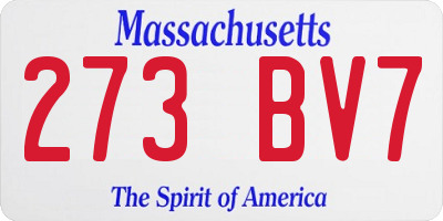 MA license plate 273BV7