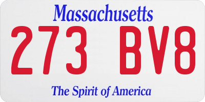 MA license plate 273BV8