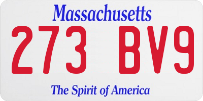 MA license plate 273BV9