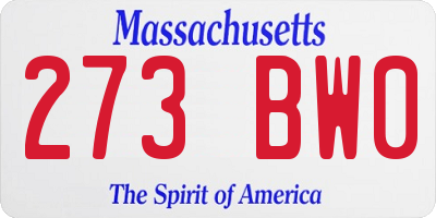 MA license plate 273BW0