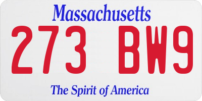 MA license plate 273BW9