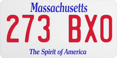 MA license plate 273BX0