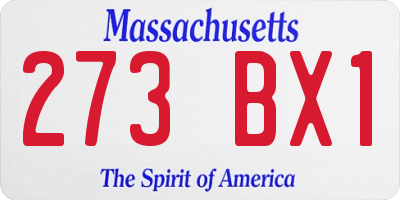 MA license plate 273BX1