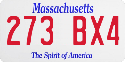 MA license plate 273BX4