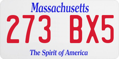 MA license plate 273BX5