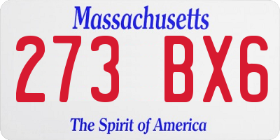 MA license plate 273BX6