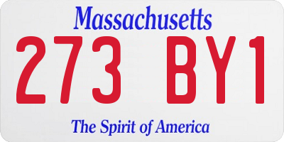 MA license plate 273BY1