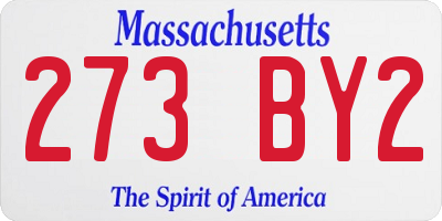 MA license plate 273BY2
