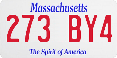 MA license plate 273BY4
