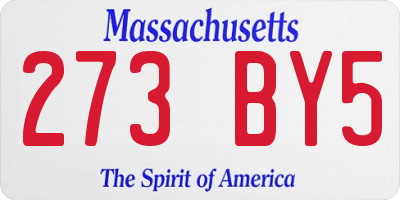 MA license plate 273BY5
