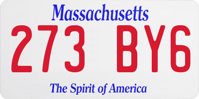 MA license plate 273BY6