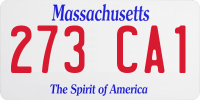 MA license plate 273CA1