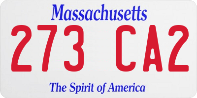 MA license plate 273CA2