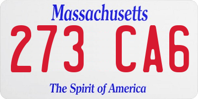 MA license plate 273CA6
