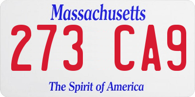 MA license plate 273CA9