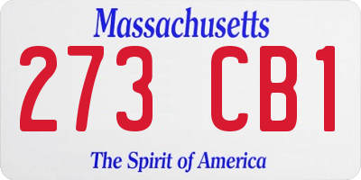 MA license plate 273CB1