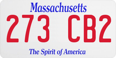 MA license plate 273CB2