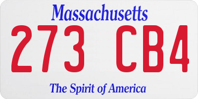 MA license plate 273CB4