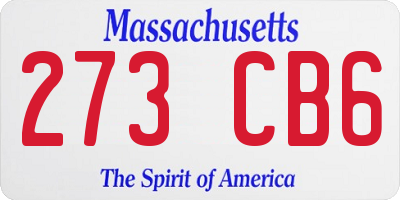 MA license plate 273CB6