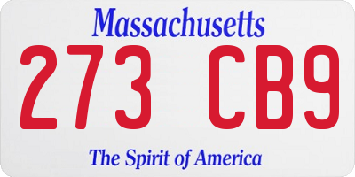 MA license plate 273CB9