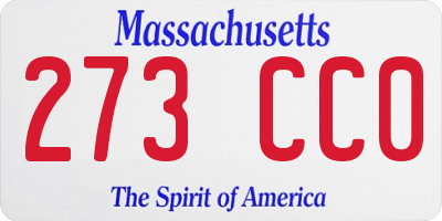 MA license plate 273CC0