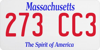 MA license plate 273CC3