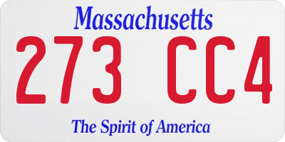 MA license plate 273CC4