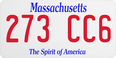 MA license plate 273CC6