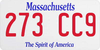 MA license plate 273CC9