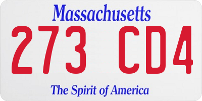 MA license plate 273CD4