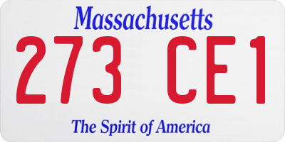 MA license plate 273CE1