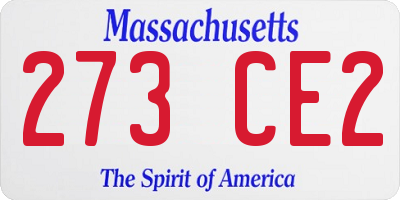 MA license plate 273CE2