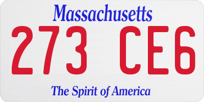 MA license plate 273CE6