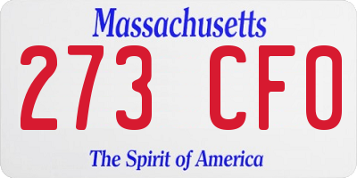 MA license plate 273CF0