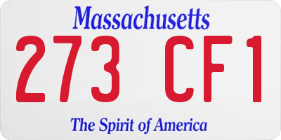 MA license plate 273CF1