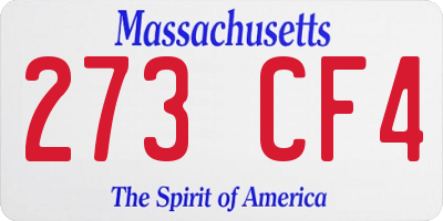 MA license plate 273CF4