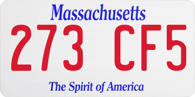 MA license plate 273CF5