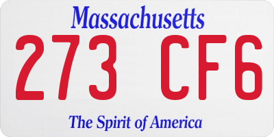 MA license plate 273CF6