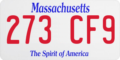 MA license plate 273CF9
