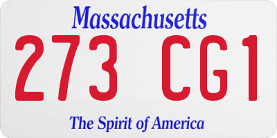 MA license plate 273CG1