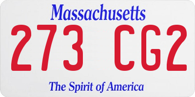 MA license plate 273CG2
