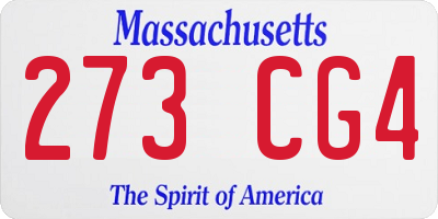 MA license plate 273CG4
