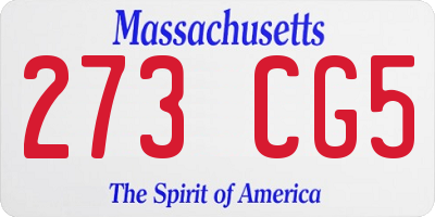 MA license plate 273CG5
