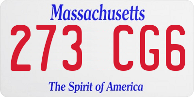 MA license plate 273CG6