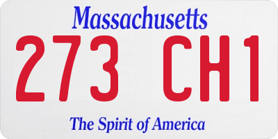 MA license plate 273CH1