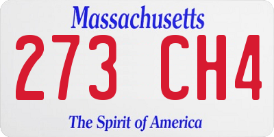 MA license plate 273CH4