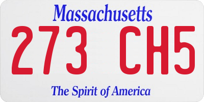 MA license plate 273CH5