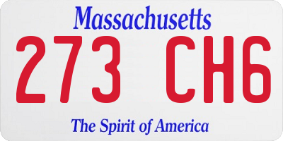 MA license plate 273CH6